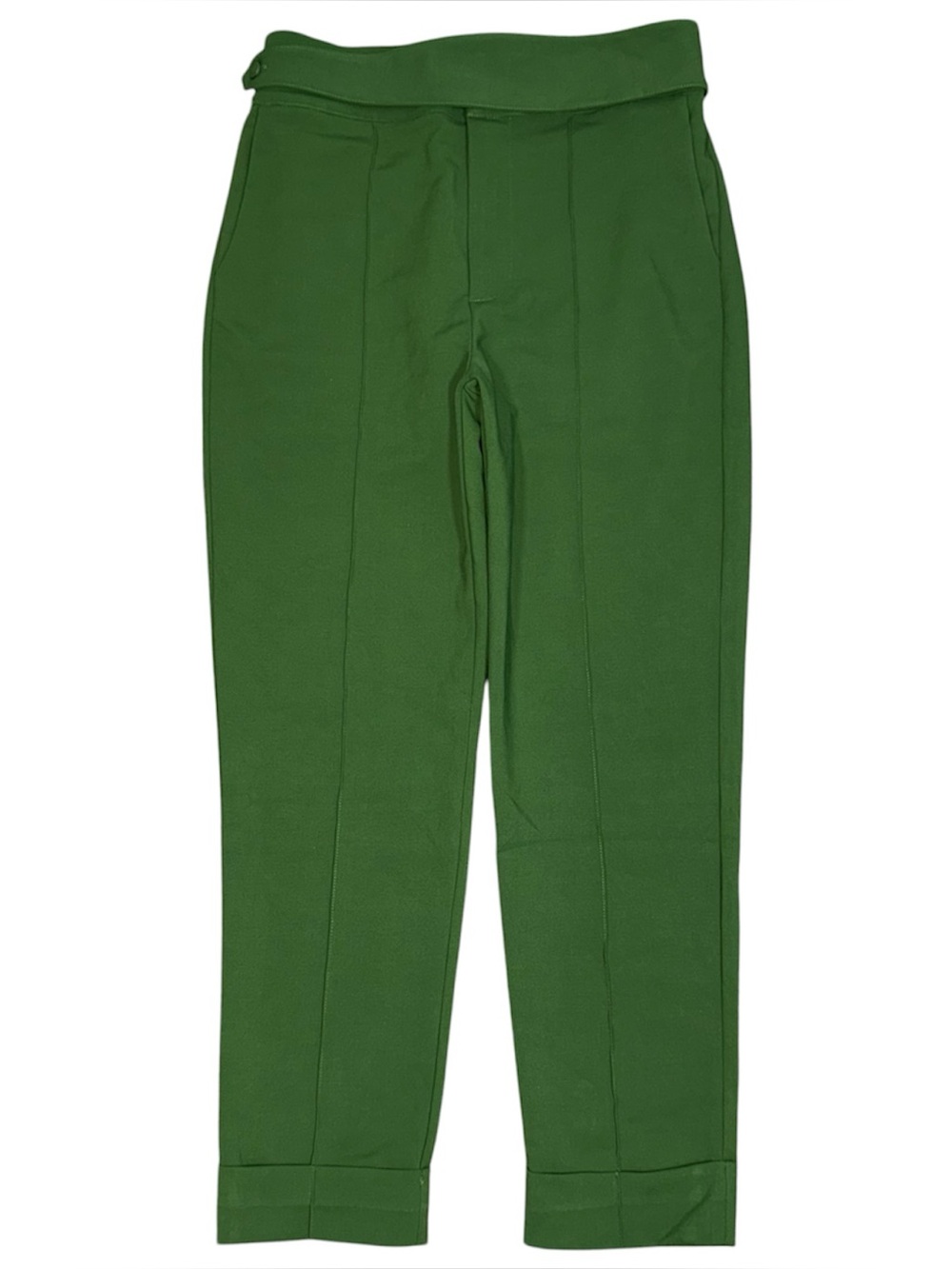 ORTTU Gustav Pants Men's S Green Pleated Cuffed Cummerbund Style Dress Trousers